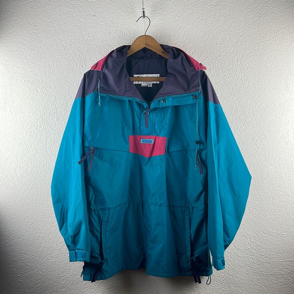 Vintage l 90s M Columbia Multi-Color Lined Zip Pullover Vacation Snow Ski Jacket